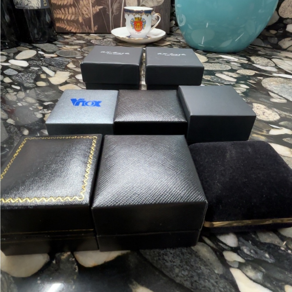 LOT of Elegant Black Ring Boxes EMPTY - Picture 2 of 4